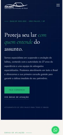 Landing page da AMUBRA no celular