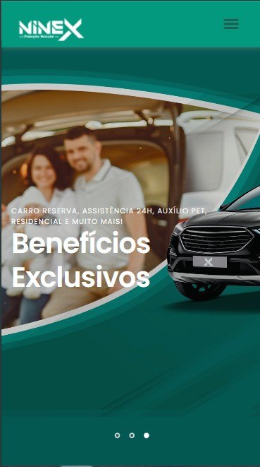 Site da Ninex Proteção Veicular no celular